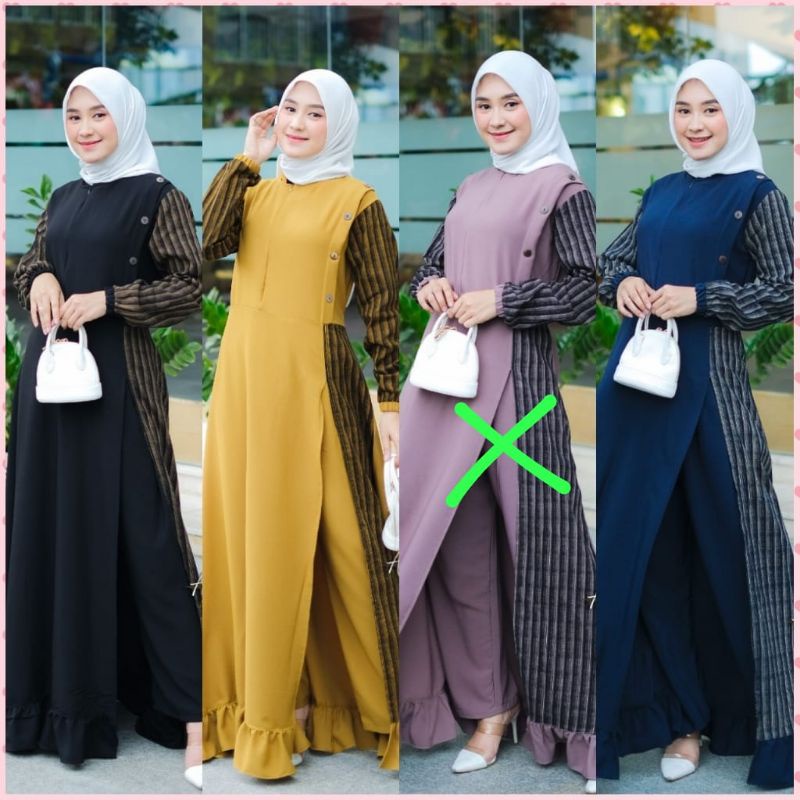 SET CELANA TUNIK FIRDA ALFARO MOTIF SALUR