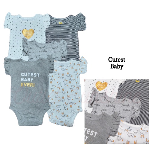 Baju Import 5in1 Jumper Anak Bayi Perempuan Laki Carters 1 - Bodysuit 5 in 1 Carter Baby-Cutest Baby