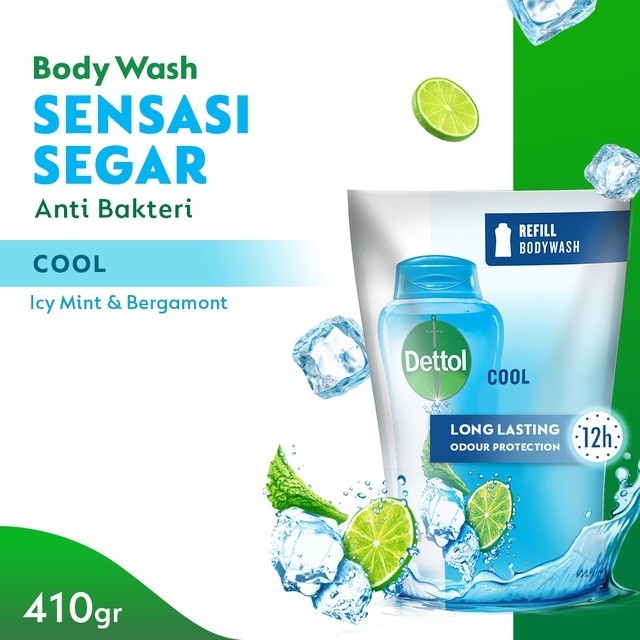 Dettol Bodywash Anti Bakteri Cool Refill 410gr