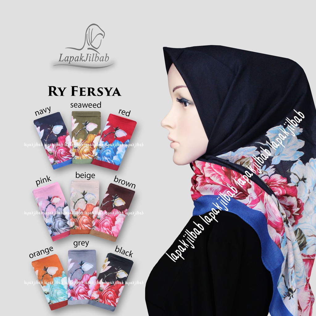 Lapak Jilbab Jilbab Segiempat Motif Bunga Fersya Shopee Indonesia