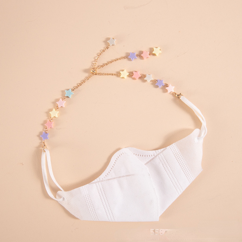 Rantai Lanyard Masker Dapat Disesuaikan Model Pendek Aksen Mutiara
