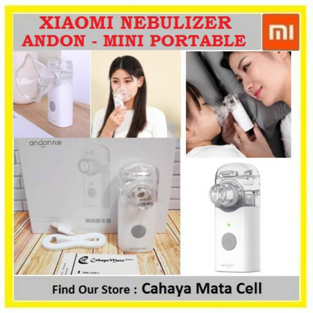 Andon Nebulizer Mini Portable Ultrasonic Mesh Terapi Uap Asma