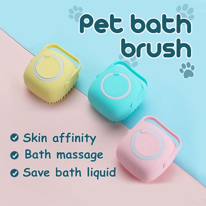 Sikat Mandi Kucing Anjing Sisir Pijat Silikon Pet Brush Anjing Kucing Pet Brush Grooming