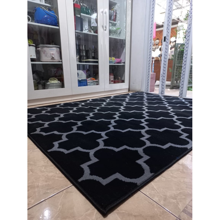 MAROC Karpet Lantai 160x210 Midnight Monokrom - Midnight 14-1
