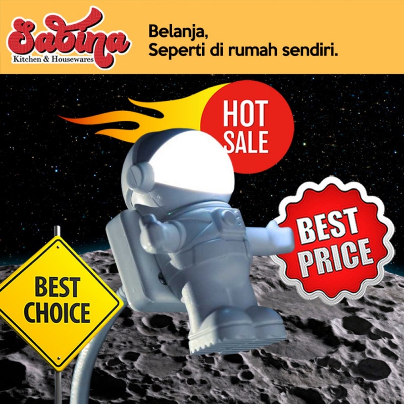 Lampu Tidur LED Lucu USB Night Light Lamp Flexible Spaceman Astronot