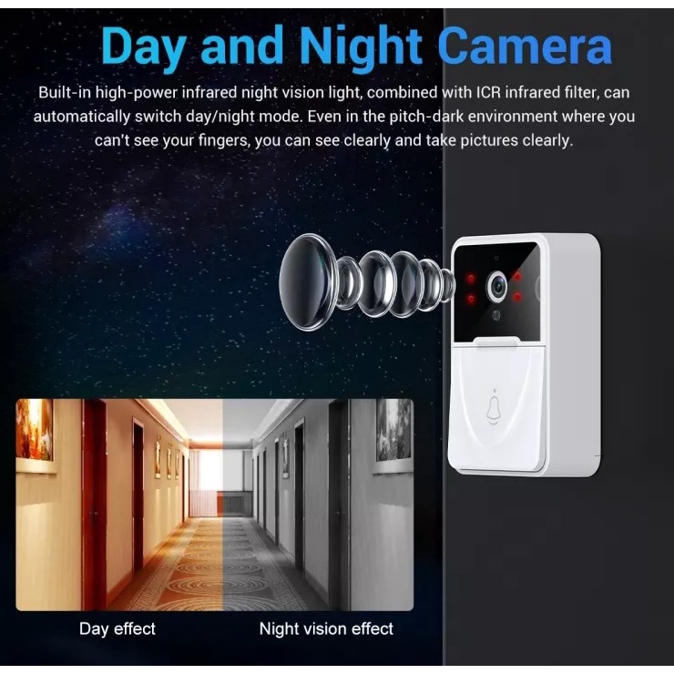 BELL RUMAH KAMERA / BEL KAMERA / CCTV / IP CAMERA / BELL CAMERA MINI / BEL PINTU / BEL RUMAH / BELL WIFI bel pintu dengan Kamera - Smart Door Bell - Ip Camera - Wireless  - Wifi - interkom Video doorbell