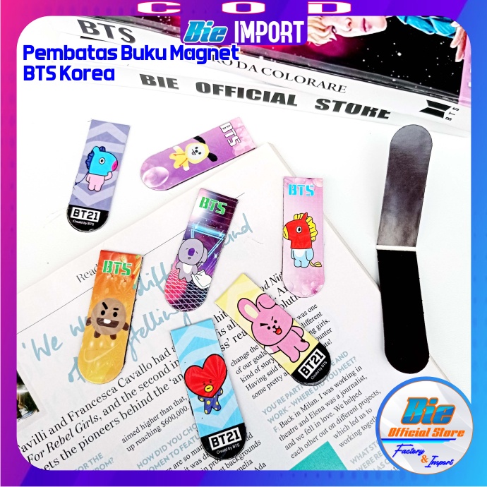 Stiky Note Magnet BTS Korea Impor / Pembatas Buku Magnet BTS