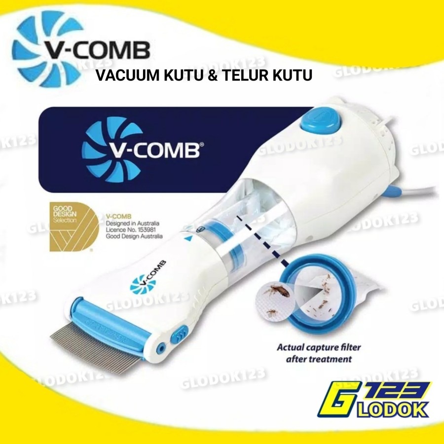 Sisir Kutu Rambut Elektrik V-Comb Vacum Penghilang Kutu