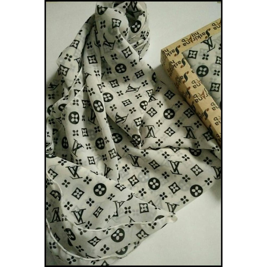 New Kerudung Segi Empat /Lv Putih / Jilbab Lv - Putih