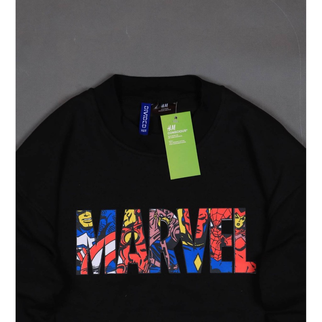 Jaket Crewneck H AND M MARVEL – Black Edition Trendy Casual Unisex Good Brand Quality Stylish