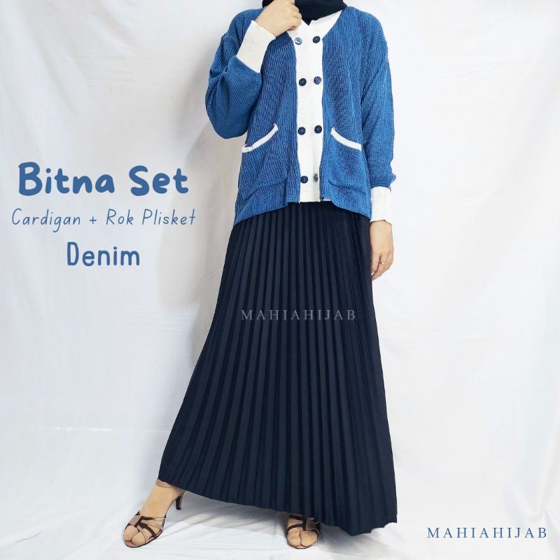 1 Set Bitna rok + cardigan | Cardigan Premium | Paket Hemat Murah | Outfit Rajut | Setelan Wanita