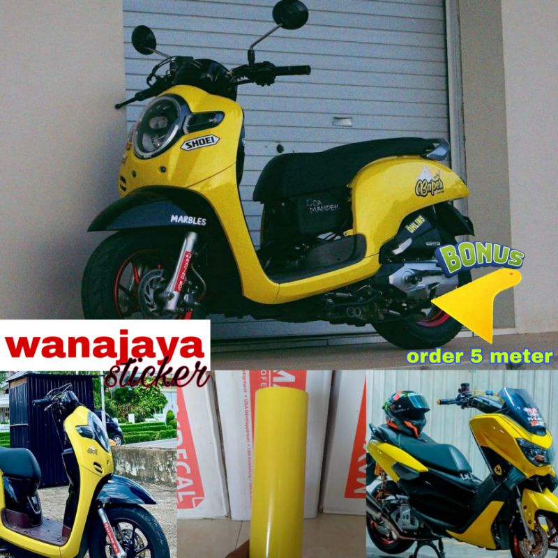 STIKER SKOTLET MOTOR WARNA KUNING DOFF / GLOSSY / STIKER SKOTLET MOTOR WARNA KUNING /STIKER MOTOR