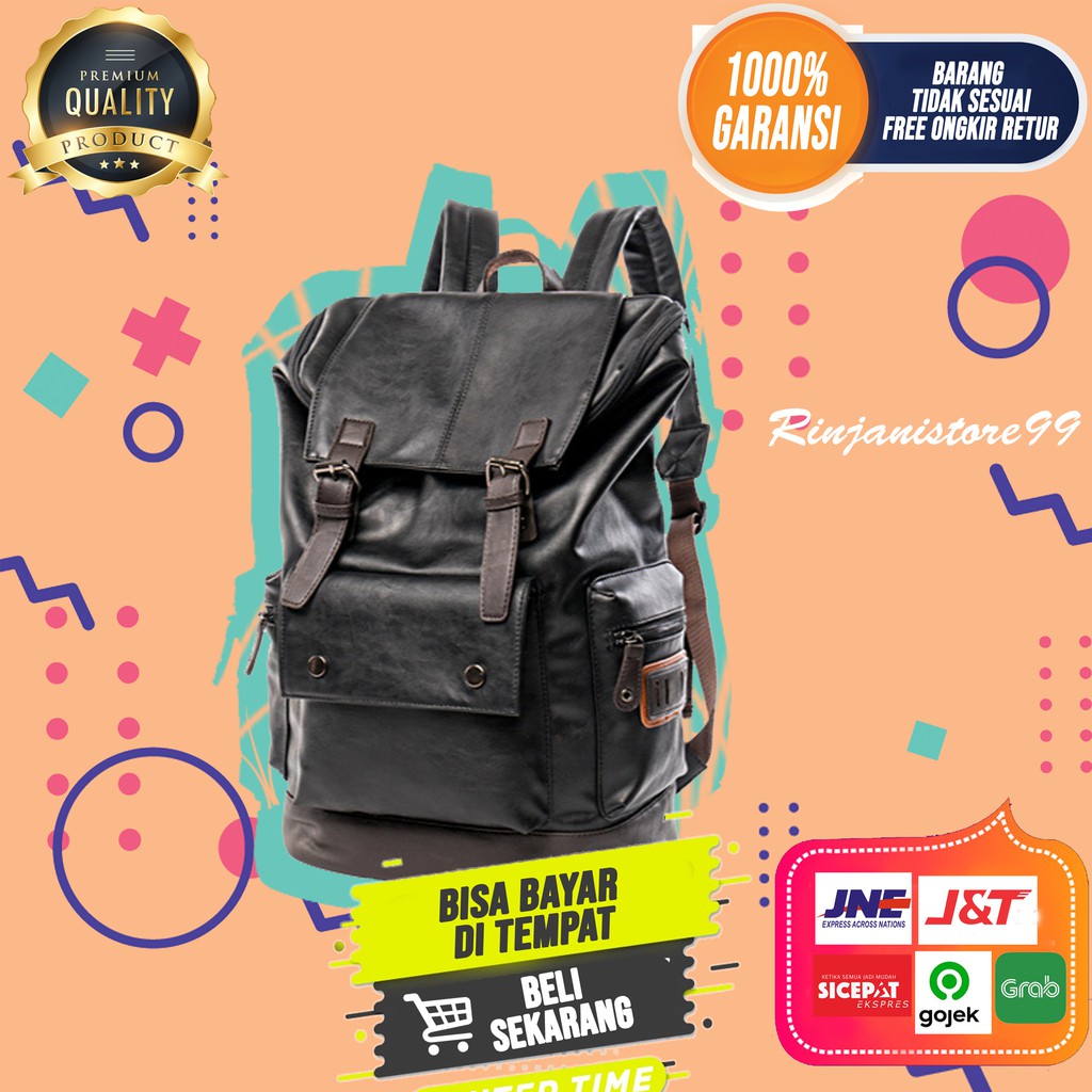 Tas Ransel Kulit Pria Tas Punggung Original Backpack Premium New Branded Import Asli Murah F64