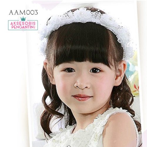 [SIAP KIRIM] AKSESORIS RAMBUT MAHKOTA BUNGA ANAK FLOWER CROWN PUTIH AAM003