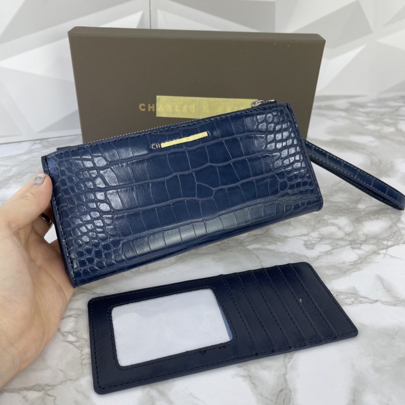Dompet / Cardholder 2 in 1 CNK Long Wallet CK With Croco Skin Import