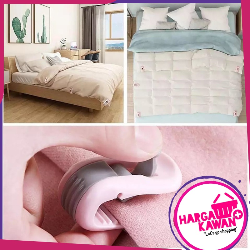 Klip Penjepit Sprei Selimut Quilt Cover Holder Kasur Clip Tirai Gorden