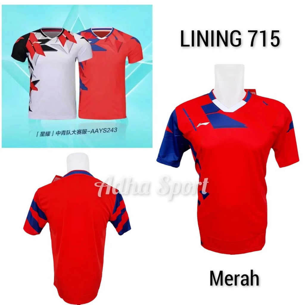 Kaos Badminton L 715 / L715 Merah Bulutangkis Adha Sport
