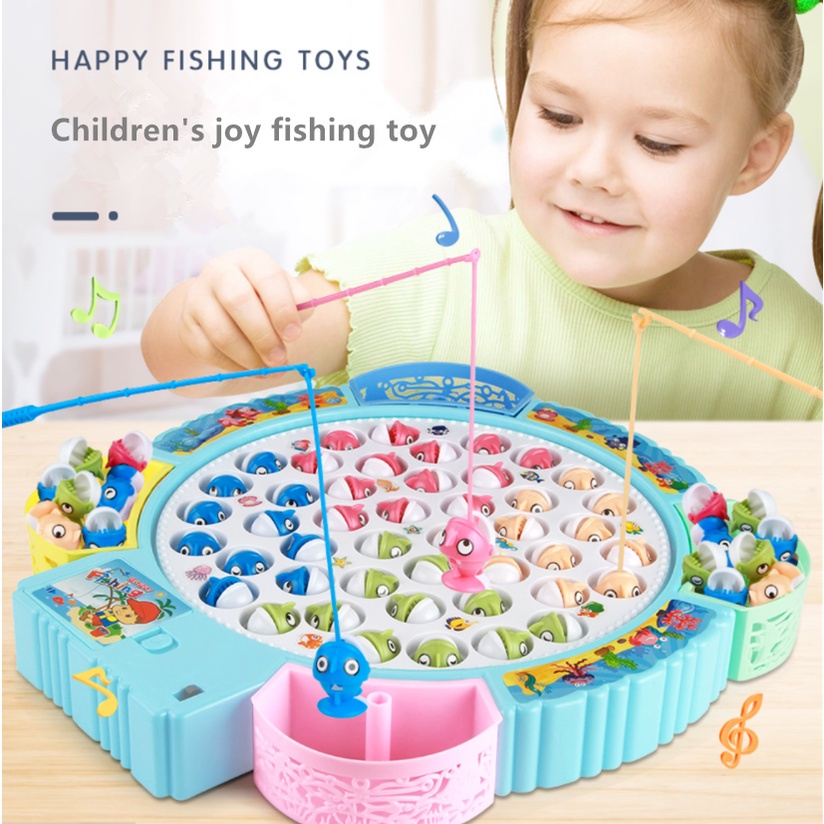 mainan anak pancingan musik led bayi balita gogo go go fishing /  mainan pancingan anak