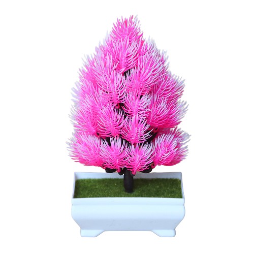 HC Pot Ornamen Christmas Bunga 21 Tanaman Hias Artificial Dekorasi Bunga Pot Bunga Plastik Import-HC5594 PINK
