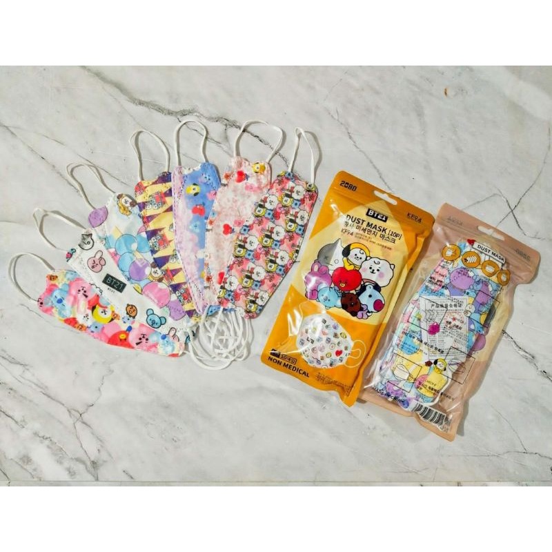 Masker KF94 BTS BT21 Masker anak Among Us Karakter Kpop