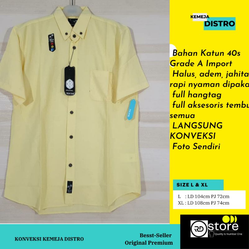 LANGSUNG KONVEKSI Kemeja Distro Original Kemeja Polos Lengan Pendek Kemeja Pria Dewasa Termurah