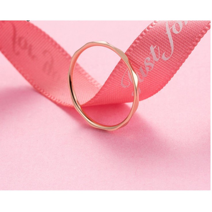 Cincin Korea Titanium Tipis Polos Simple Rose Gold - BR505