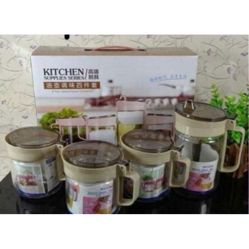 KitChen Jar Set/Toples Garam Dapur Tempat Bumbu Oil Pot Set
