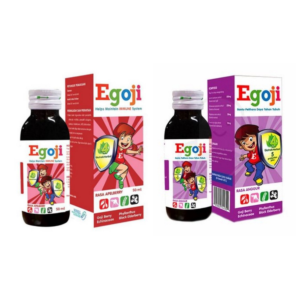 EGOJI SYRUP 50 ML Rasa Appleberry dan Rasa Anggur -  Suplemen Herbal Multivitamin Daya Tahan Tubuh Anak