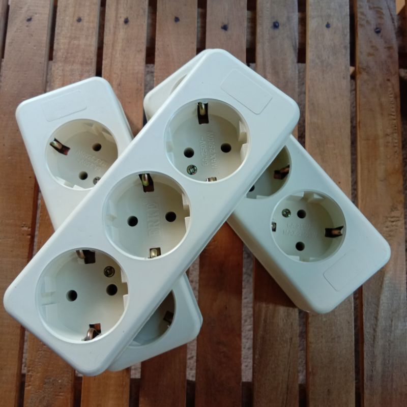 Stop kontak 3 lubang arde erke SK :123L