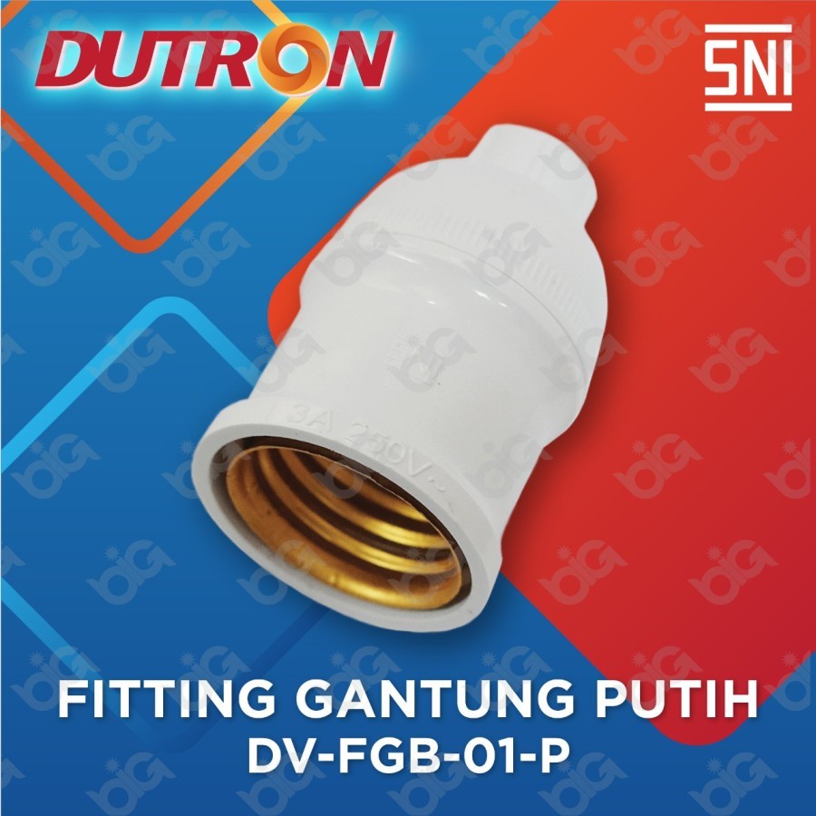 Dutron Fitting Lampu Gantung DV FGB 01  E27 Fitting Gantung HITAM PUTIH