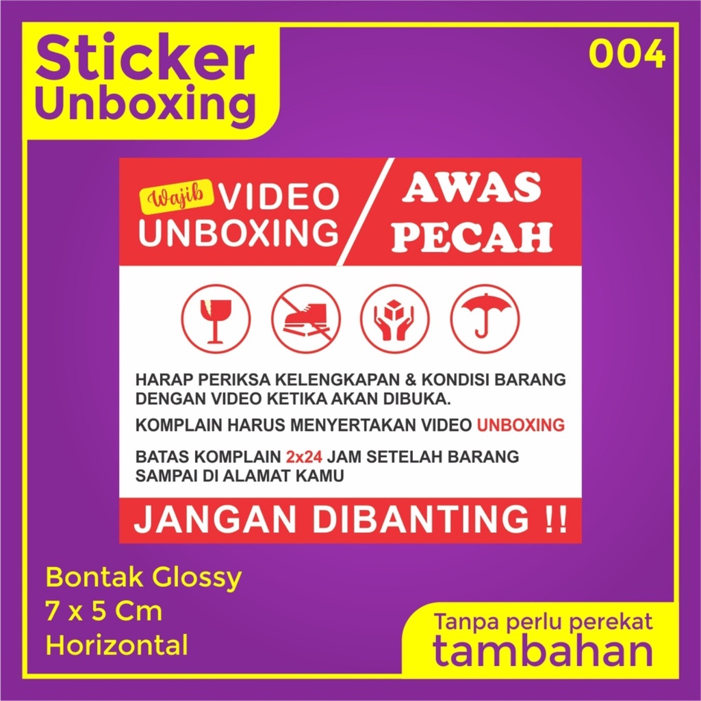 Stiker Video Unboxing / Stiker Unboxing / Sticker Fragile / Stiker Label Pengiriman-004