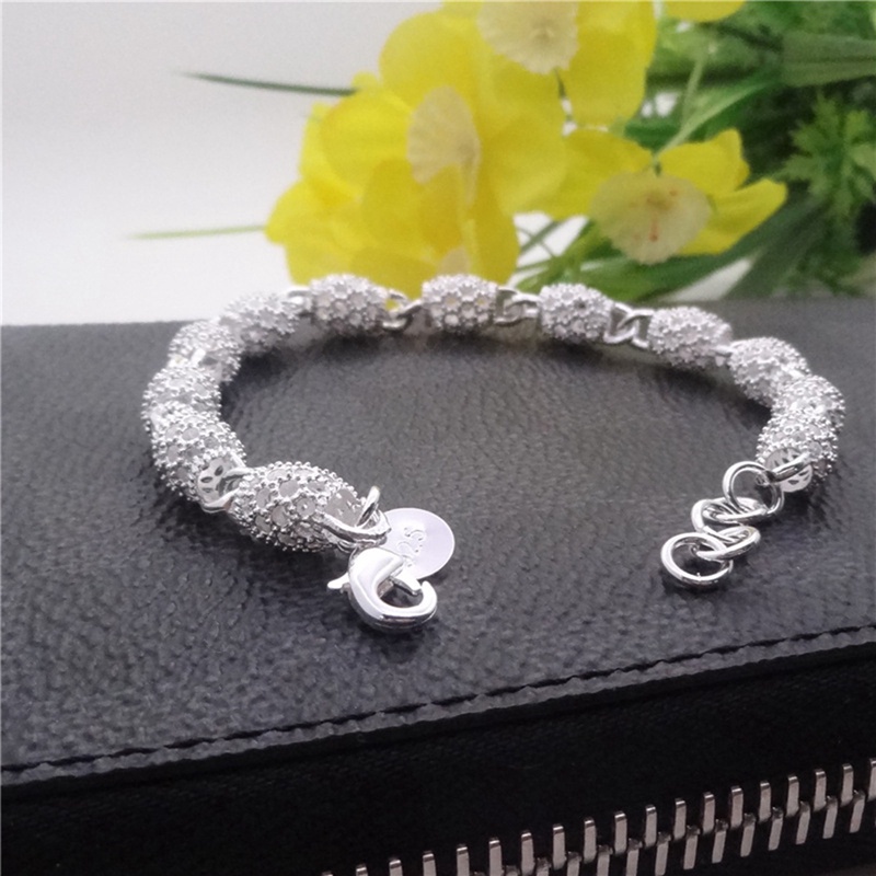 Gelang Rantai Bahan 925 Silver Model Hollow Untuk Wanita