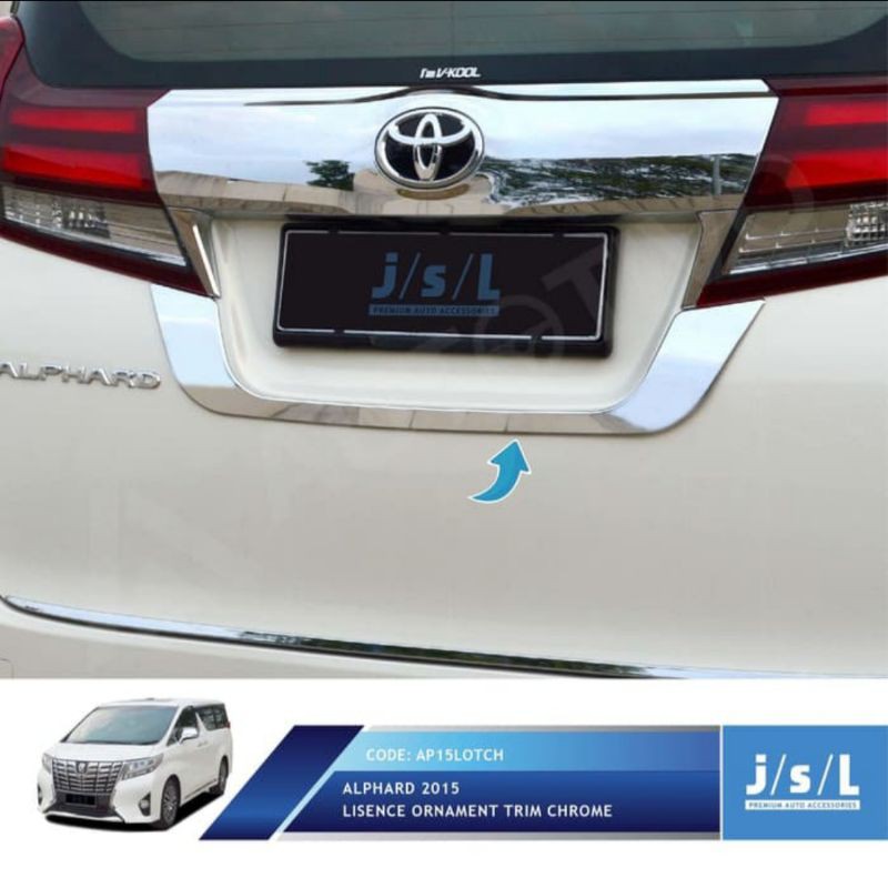 license ornament trim chrome all new Alphard jsl