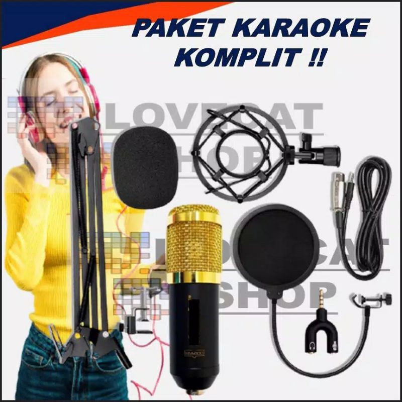 Paket recording smule mic condenser BM800/900 Full Set Original TAFFSTUDIO PAKET REKAMAN BM800/900