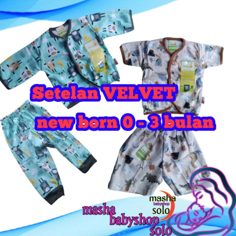 Setelan baju bayi velvet , Baju bayi Newborn , Setelan velvet  murah