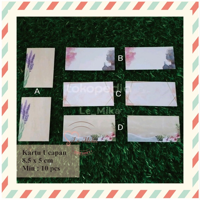 

Kartu ucapan / gift card / blank card 8.5 x 5 cm