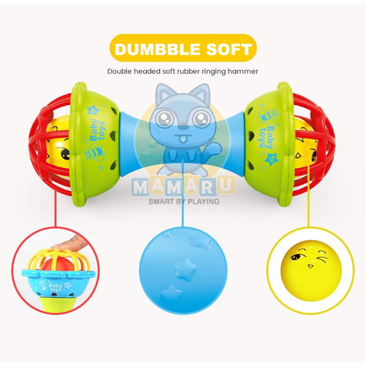 DUMMBLE | Teether Rattle Stick / Mainan Gigitan Bayi Mainan Kerincingan Bayi / BPA FREE