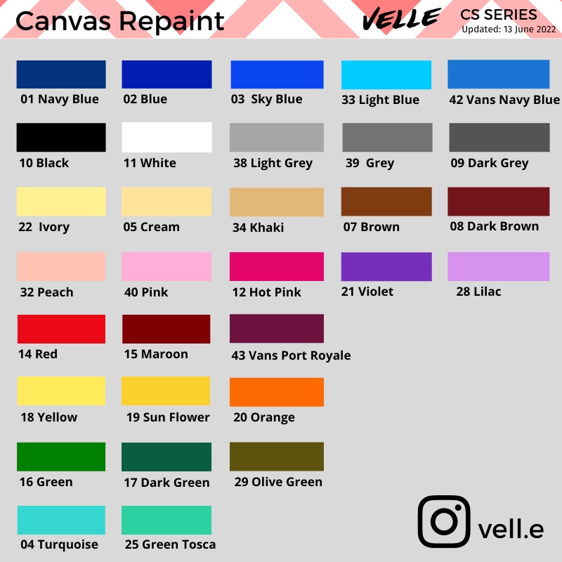 Cat Sepatu Kanvas - cat repaint sepatu topi tas kanvas - Velle CS-1