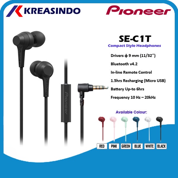 PIONEER SE-C1T / SE C1T /SEC1T IN EAR EARPHONE HEADSET GARANSI RESMI