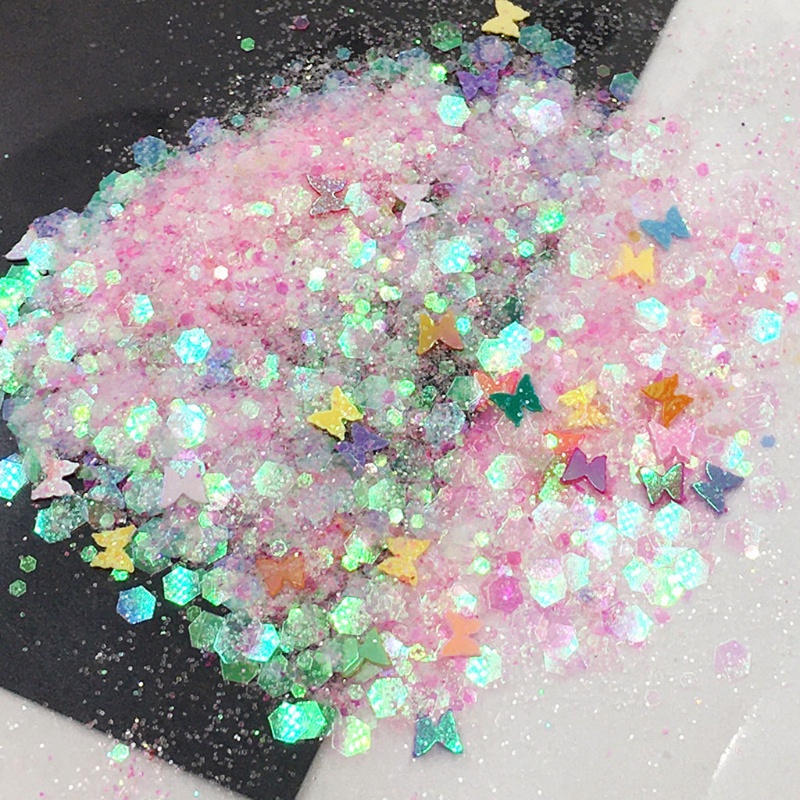 Gro Payet Glitter Bentuk Hatibintang Bahan Resin Untuk Dekorasi Perhiasan DIY