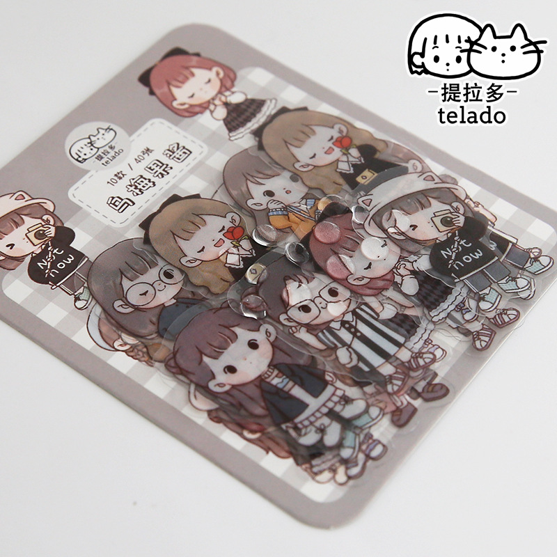 imoda 40 lembar Gadis Cantik dan Cantik Scrapbooking Dekorasi DIY Stiker-1