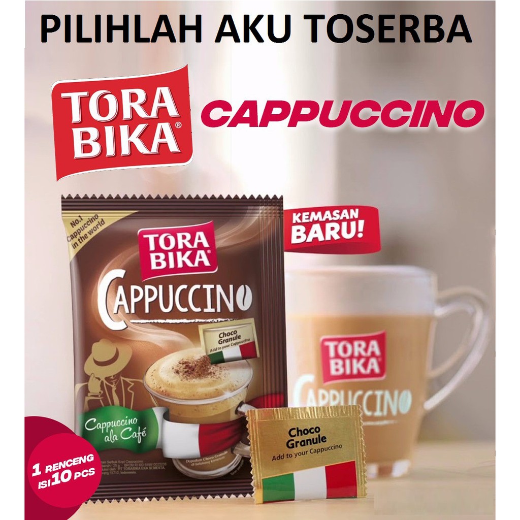 Kopi Torabika Cappuccino + Choco Granule 25gr x 10pcs (HARGA RENCENG)