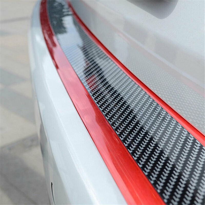 100*7cm Strip Sill Guard Karet Karbon Mobil/Karbon Sill Plate Stiker Pelindung/Body Sill Plate Pintu Mobil Stiker