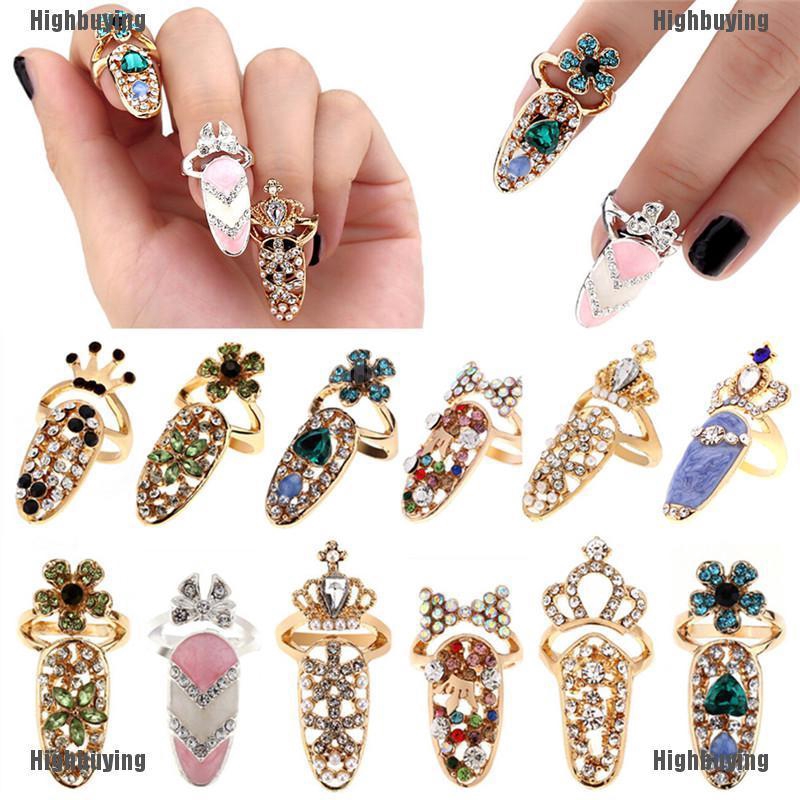 Hiasan Kuku Bentuk Mahkota / Pita / Bunga Kristal Untuk Nail Art