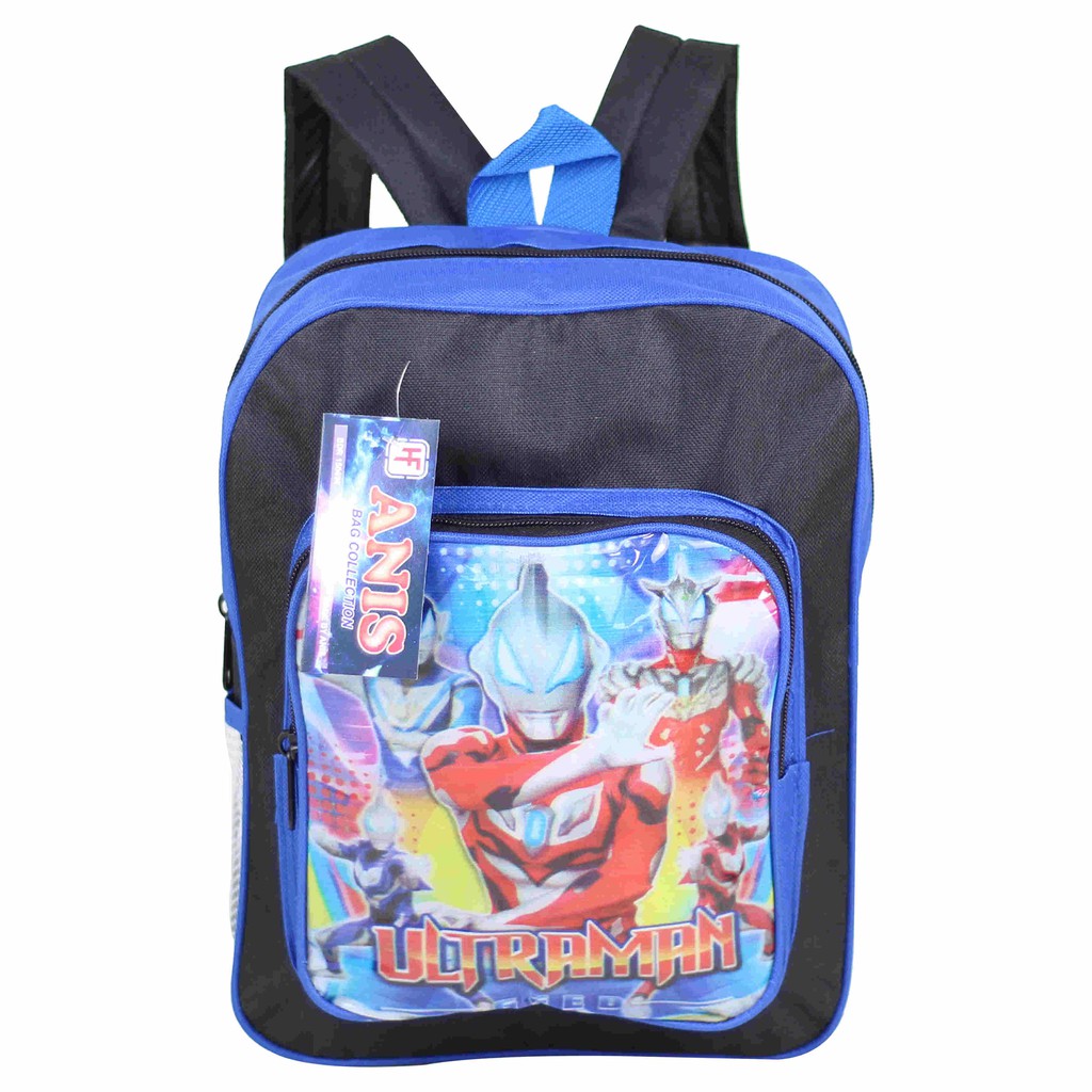 Tas Anak Ultraman Mini Biru Keren Ransel Sekolah Anak Paud TK Imut Murah