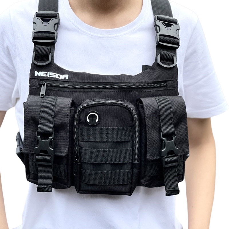 TAS DADA PRIA TACTICAL BLACK NEISDA ORIGINAL / TAS DADA TACTICAL / CHEST RIG BAG / CAHSTBAG / TAS DADA ROMPI PRIA ORIGINAL NEISDA