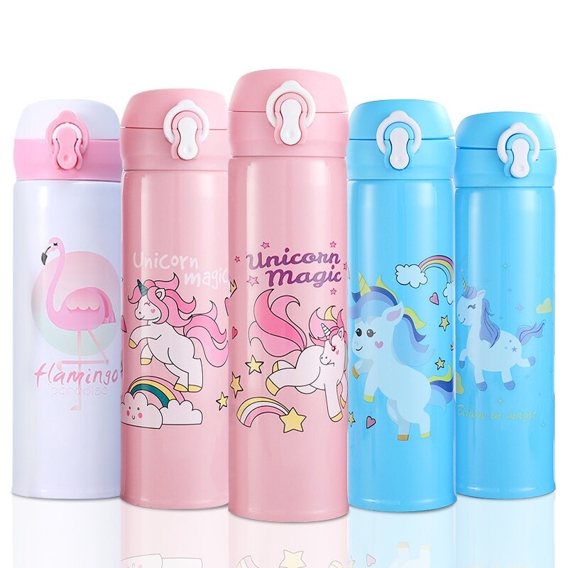 Termos UNICORN KANCING/ Thermos Botol Minum Vacuum Tumbler Stainless Steel / Bouncing cup 550ML