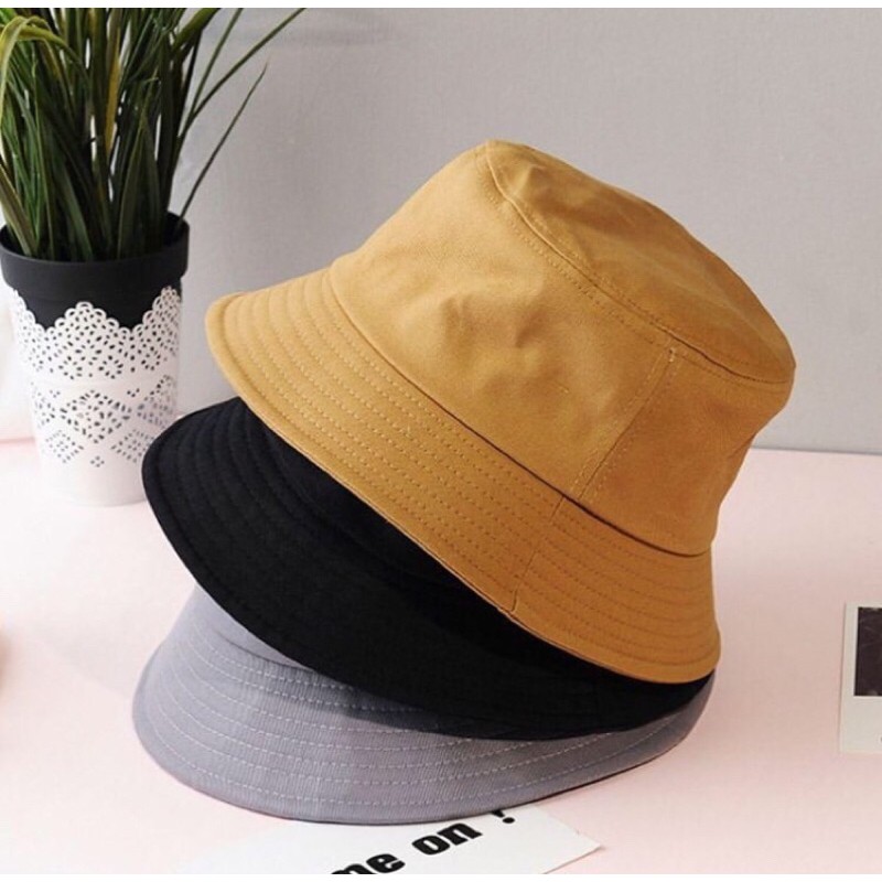  Topi  Bucket  Warna Polos  Bahan Premium Shopee Indonesia