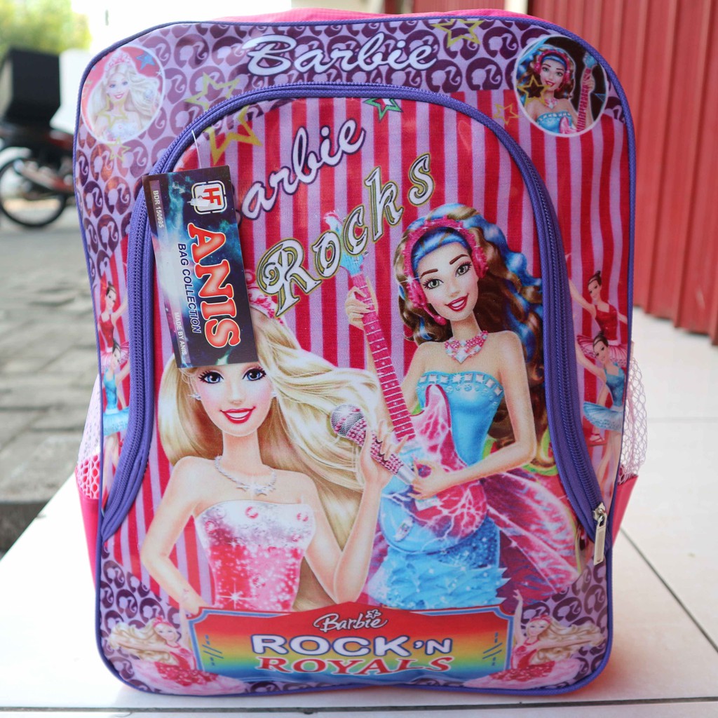 Tas Anak Fashionable Karakter Barbie Cantik Warna Pink Murah Kekinian