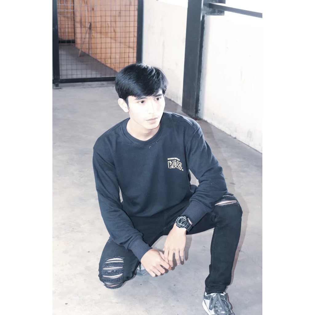 CREWNECK MOTIF SIMPLE / CREWNECK HITAM SIMPLE / JAKET CREWNECK UNISEX / CREWNECK PRIA